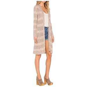 Free People âFree Spiritâ Striped Long Cardigan â Sz Small (Excellent Condition)